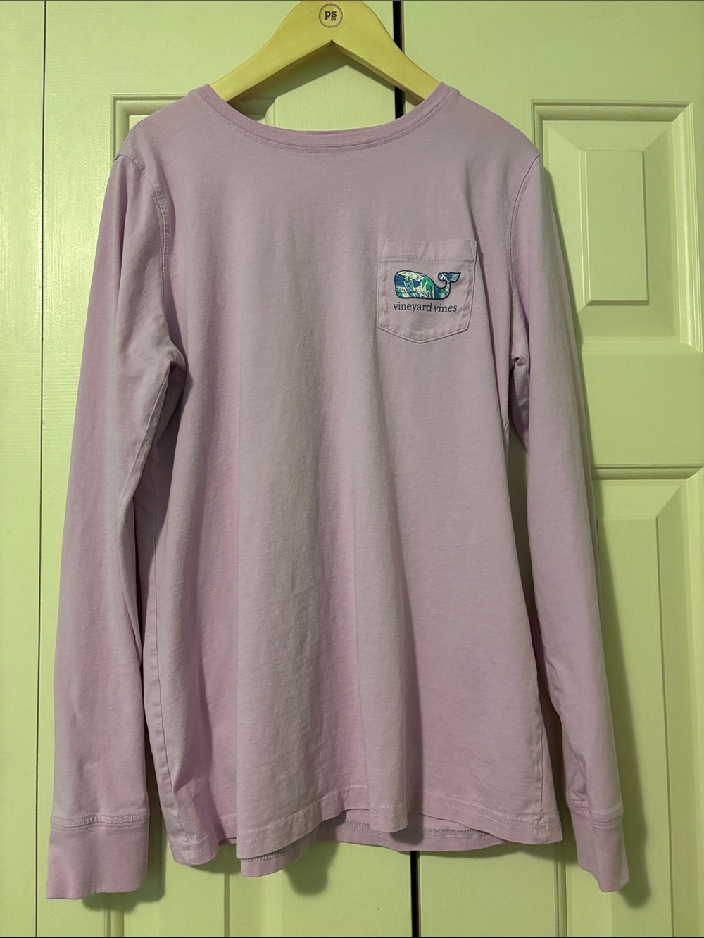 Vineyard Vines Light Lavender Long-Sleeve Pocket Tee